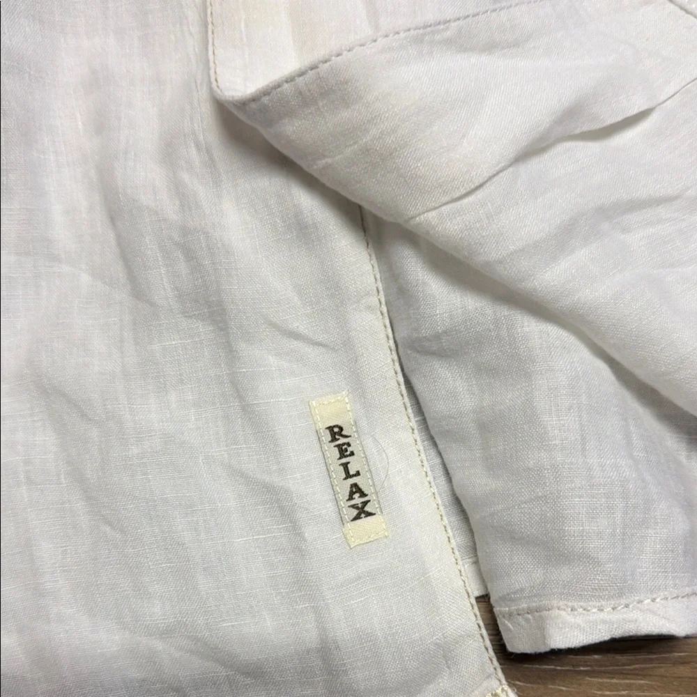 Tommy Bahama Mens XL 100% Linen Authentic Fit Button Front Shirt Camp Travel